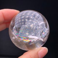 Regenbogen47mm Natürlicher Klarer Regenbogenquarz Quarz Rauchquarz Kristall Kugel Heilung von ShiYunCrystal