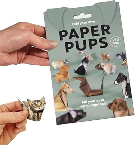 2025 DIY Papierkatzen - 50 Blatt Origami-Papier zum Falten von niedlichen Figuren, lustige Bastelaktivität, kreatives Origami-Tier-Bastelset, Muster, niedlicher Druck, Schreibtischdekoration von Shibeikadi