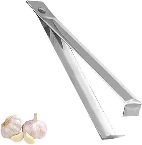 Knoblauchschäler Pinzette, Edelstahl Knoblauchschäler Clips für Küchenwerkzeug, Knoblauchschäler Hautentferner, einfach schnell zu schälender Knoblauchschäler (1 Stück) von Shibeikadi