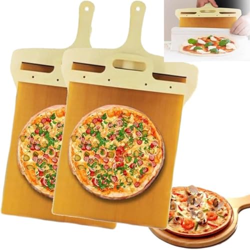 Schiebe Pizzaschieber aus Holz | Antihaftbeschichteter Pizzaschieber mit Griff | Erstaunliche Werkzeuge zum Kochen von Pizzakuchen | Pizzaschieber, der Pizza perfekt transportiert von Shichangda