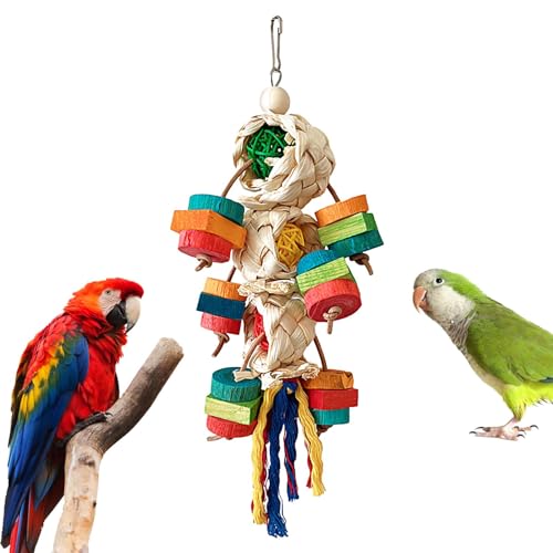 Shichangda Vogelspielzeug für Papageien,Vogelkauspielzeug | Natürliches, buntes Kauspielzeug aus Holz für Kakadus,Dekoratives hängendes, entspannendes Sittichspielzeug für Rennmäuse, Hamster, Küken von Shichangda