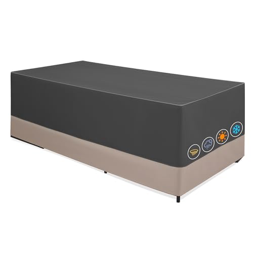 Gartenmöbel Abdeckung Winterfest 420D Oxford, Wasserdichte Schutzhülle Gartenmöbel Anti-UV Abdeckhaube für Gartentisch Terrassenmöbel Schwerlast, Regenschutz Staubfest 205x100x70cm von Shield Outdoor Covers