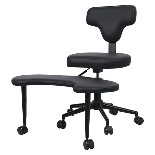 Ergonomischer Bürostuhl, höhenverstellbar, überkreuzt, Lendenwirbelstütze, ADHS, Schreibtischstühle mit Rollen, 360° drehbar, Kunstleder, aktive Sitzgelegenheit, Yoga & Kniestuhl für Erwachsene Ergonomischer Bürostuhl, höhenverstellbar, überkreuzt, Lendenwirbelstütze, ADHS, Schreibtischstühle mit Rollen, 360° drehbar, Kunstleder, aktive Sitzgelegenheit, Yoga & Kniestuhl für Erwachsene von Shienfir