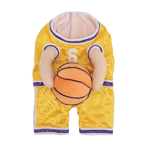Shienfir Basketball-Hundekostüm, sportliches Hunde-Basketball-Kostüm mit Ball, Haustierbekleidung für Halloween-Partys, Alltagskleidung Gelb S von Shienfir