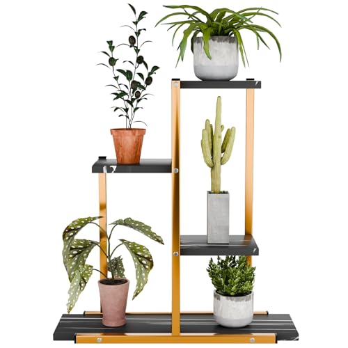 Shienfir Pflanzenständer Innen, Metall, 6 Lagen, Multi-Tier Potted Plant Stand, Gestaffeltes Design, Langlebigkeitsfunktion, Upgrade für die Ecke, Lebensraum für Grünpflanzen von Shienfir
