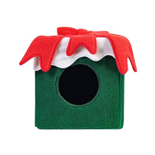 Shienfir Plüschstoff-Katzenhaus, wasserdichtes Nest, Weihnachtsbett, Geschenkbox-Design, Zelt für Katzen im Innenbereich, warme, gemütliche Haustierhöhle, Winterruhe Grün Shienfir Plüschstoff-Katzenhaus, wasserdichtes Nest, Weihnachtsbett, Geschenkbox-Design, Zelt für Katzen im Innenbereich, warme, gemütliche Haustierhöhle, Winterruhe Grün von Shienfir