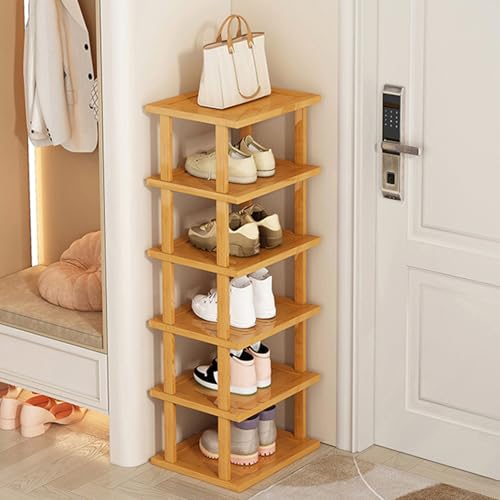 Shienfir Schuhregal aus Bambus, 6 Etagen, wasserdicht, vertikale Schuhregale, kleine Schuhregale für engen Raum, Flur, Schlafzimmer, Badezimmer, Flur, Schuhaufbewahrung, Organizer, Gelb Shienfir Schuhregal aus Bambus, 6 Etagen, wasserdicht, vertikale Schuhregale, kleine Schuhregale für engen Raum, Flur, Schlafzimmer, Badezimmer, Flur, Schuhaufbewahrung, Organizer, Gelb von Shienfir