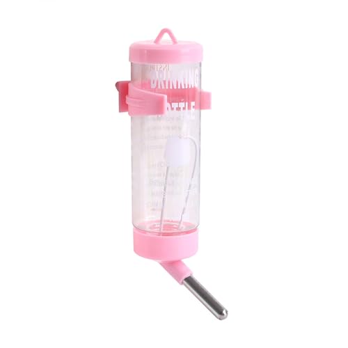 Shienfir Wasserflasche im Käfigstil für kleine Tiere, auslaufsicherer Hamsterball. Hier ist eine Produkttitelliste mit Skala, tropffreier Trinkbrunnen zum Aufhängen Rosa 125ml von Shienfir