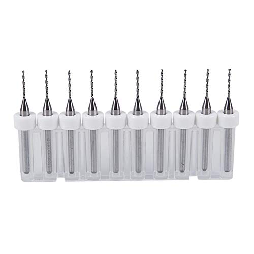 Schlagwerkzeug-Twist-Bohrer 10pcs / Set 0.8mm Qualitäts-PCB Leiterplatten-Carbide Werkzeug Drill (Color : White) von Shienya