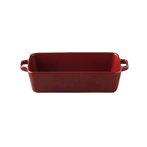 Auflaufform 1320 ml Doppelohr-Backblech, hitzebeständiges, for die Haushaltsmikrowelle geeignetes Reisblech lasagne Auflaufform(Red) von Shihan-2015