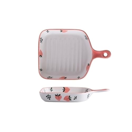 Auflaufform 300ML Home Oven Handbemaltes rechteckiges Backblech mit Doppelohrgriff Keramik-Backblech lasagne Auflaufform von Shihan-2015