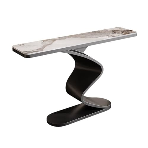 Eingangsbereich Konsolentisch aus Kunstmarmor, Moderner Eingangstisch, einzigartiger Foyertisch, Hintercouchtisch, Akzenttisch for Wohnzimmer, Eingang Präsentation(Schwarz,Groß) von Shihan-2015