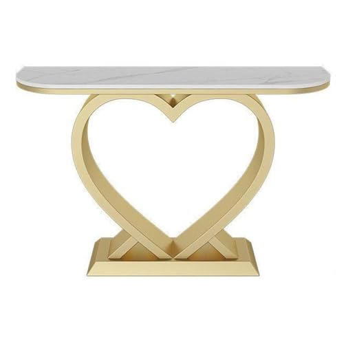 Eingangsbereich Konsolentisch mit Kunstmarmorplatte - Eingangstisch - Moderner Akzenttisch for Wohnzimmer, Foyer und Flur Präsentation(Rose Gold,Groß) von Shihan-2015