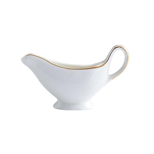 Kitchen Sauciere Westlichen Geschirr Sauciere Keramik Gold Rand Kaffee Milch Krug Zucker Gu Mit Griff Soßenkanne(Mittel) von Shihan-2015