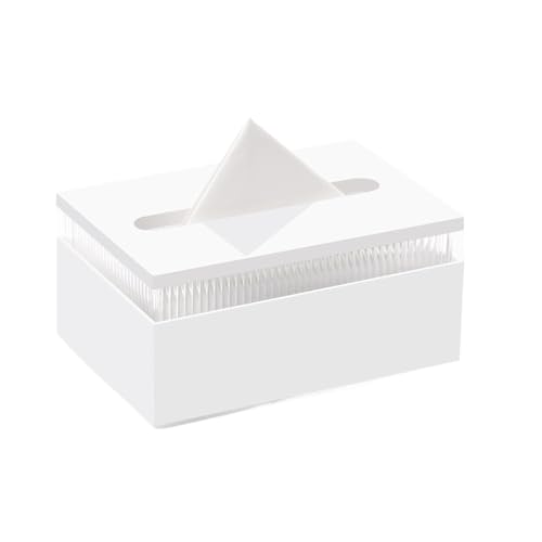 Kosmetiktücherboxen Rechteckiger Serviettenpapierspender mit Wellenmuster for Zuhause, Badezimmer, Kommode, Büro, Auto, Taschentuchbox Taschentuchbox(Weiß) von Shihan-2015