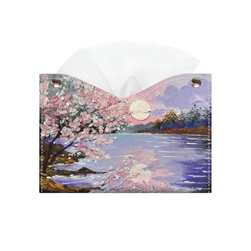 Kosmetiktücherboxen Tissue Box Pu Serviette Halter Leder Papier Handtuch Halter Haushalt Wohnzimmer Tissue Box Gesichts Tissue Halter Taschentuchbox(Purple) von Shihan-2015
