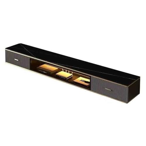 Lowboard An der Wand montierter hängender TV-Schrank, moderner schwebender TV-Ständer mit LED-Leuchten, schwebendes Entertainment-Center mit Glastür und Stauraum for Unterfernseher Fernsehtisch(Schwar Lowboard An der Wand montierter hängender TV-Schrank, moderner schwebender TV-Ständer mit LED-Leuchten, schwebendes Entertainment-Center mit Glastür und Stauraum for Unterfernseher Fernsehtisch(Schwar von Shihan-2015