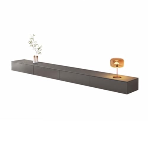 Lowboard Moderner, an der Wand montierter, einfacher TV-Ständer, schwimmendes Entertainment-Center mit Aufbewahrungsschrank, luxuriöser TV-Ständer, Fernsehschrank mit WLAN-Router-Aufbewahrungsregal, M von Shihan-2015