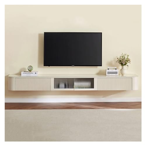 Lowboard Moderner schwebender TV-Ständer mit 2 Schubladen und offenem Regal und Tür, wandmontiertes Entertainment-Center aus Holz for Fernseher, stabile TV-Konsole als Dekoration for Wohnzimmer und Sc Lowboard Moderner schwebender TV-Ständer mit 2 Schubladen und offenem Regal und Tür, wandmontiertes Entertainment-Center aus Holz for Fernseher, stabile TV-Konsole als Dekoration for Wohnzimmer und Sc von Shihan-2015