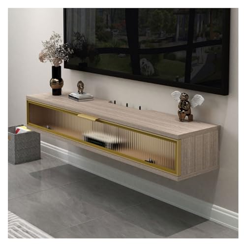 Lowboard Schwebender TV-Ständer, Regal mit Tür, an der Wand montierter TV, WiFi-Router-Buchse, Aufbewahrungsbox, Medienkonsole, Entertainment-Center, unter dem TV, schwebender Schrank, Lagerregal Fern Lowboard Schwebender TV-Ständer, Regal mit Tür, an der Wand montierter TV, WiFi-Router-Buchse, Aufbewahrungsbox, Medienkonsole, Entertainment-Center, unter dem TV, schwebender Schrank, Lagerregal Fern von Shihan-2015