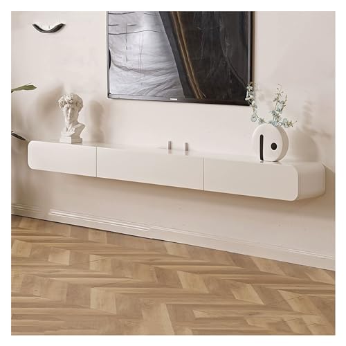 Lowboard Schwebender TV-Ständer aus Holz zur Wandmontage mit Medienschrank und zwei Schubladen, modernes, platzsparendes Entertainment-Center for Fernseher, Dekoration for Wohnzimmer, Heimbüro Fernseh Lowboard Schwebender TV-Ständer aus Holz zur Wandmontage mit Medienschrank und zwei Schubladen, modernes, platzsparendes Entertainment-Center for Fernseher, Dekoration for Wohnzimmer, Heimbüro Fernseh von Shihan-2015