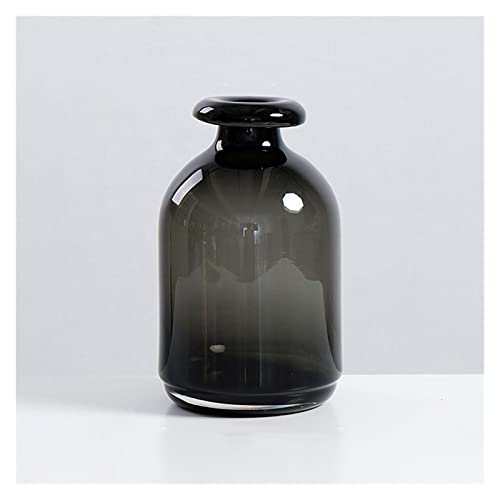 Modern Nordic Schwarz Transparent Glas Blume Anordnung Vase Kreative Tisch Getrocknete Blumen Dekorationen Desktop Ornamente Blumenstrauß(Klein) von Shihan-2015