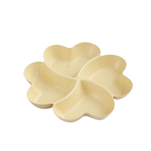 Shihan-2015 Dipschälchen Snackschalen Herzförmige Platten Aufbewahrungsbox Trockenfrüchte Snack Platten Unterteilt Süßigkeiten Dessert Platte Container Tauchsauce-Schüsseln(Yellow) von Shihan-2015