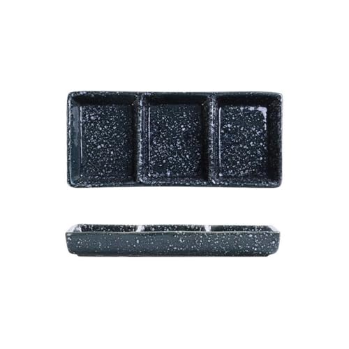 Shihan-2015 Dipschälchen Snackschalen Serviertabletts for Vorspeisen mit 3 Fächern, Snackschalen, Dip-Schüssel aus Keramik, unterteilte Soßenschalen Tauchsauce-Schüsseln Shihan-2015 Dipschälchen Snackschalen Serviertabletts for Vorspeisen mit 3 Fächern, Snackschalen, Dip-Schüssel aus Keramik, unterteilte Soßenschalen Tauchsauce-Schüsseln von Shihan-2015