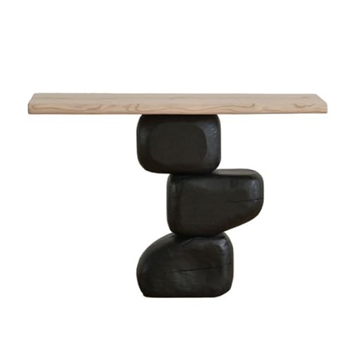 Shihan-2015 Eingangsbereich Konsolentisch aus Massivholz, dekorativer Eingangstisch, schwarzer Eingangstisch in Steinform, schmaler Sofatisch Präsentation von Shihan-2015