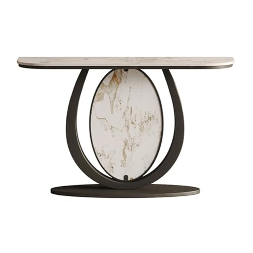 Shihan-2015 Eingangsbereich Marmor-Konsolentisch for Wohnzimmer, 39,37" Marmor-Sofatisch mit Edelstahlsockel, Mid Century Modern Konsolentisch Eingangsflurtisch Präsentation(Schwarz) von Shihan-2015