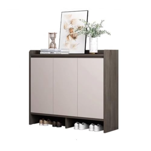 Shihan-2015 Eingangsbereich Verstellbare Regale und Holzbeine, 100 cm hoher Organizer, 4-Regal-Schuhschrank mit Tür for Eingangsbereich, Haustür, Schwarz Organizer von Shihan-2015