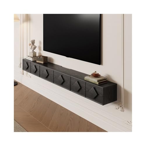 Shihan-2015 Lowboard Antiker schwebender Fernsehschrank for Wohnzimmer, kleine Wohnung, minimalistischer schwebender Fernsehschrank Fernsehtisch(Schwarz,200x24x20cm) von Shihan-2015