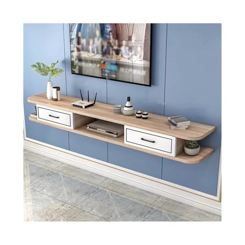 Shihan-2015 Lowboard Schwebendes TV-Möbel, schwebende Regale mit 2 Schubladen for Wohnzimmer und Büro Fernsehtisch(Natural) von Shihan-2015