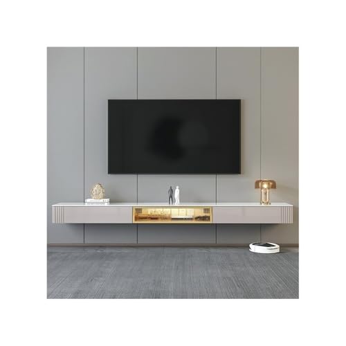 Shihan-2015 Lowboard TV-Schrank, Schlichter moderner Wohnzimmer-Rockboard-TV-Schrank aus Massivholz for Aufhängen an der Wand (mit Lichtern) Fernsehtisch(Mittel) von Shihan-2015