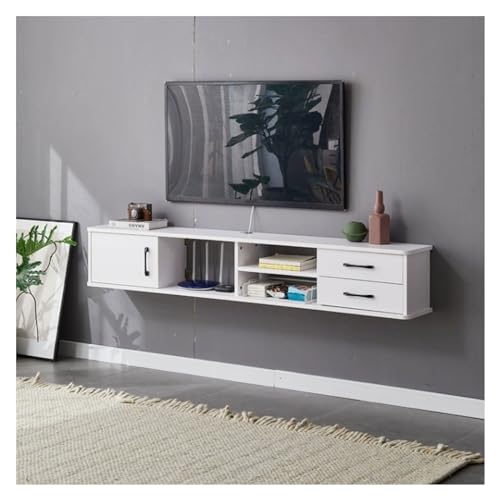 Shihan-2015 Lowboard Wohnzimmer-TV-Regale, an der Wand montierter schwimmender TV-Ständer, Unterhaltungsmedienkonsole, großer Aufbewahrungsschrank for das Heimbüro Fernsehtisch(Weiß,170 * 24 * 28cm) von Shihan-2015