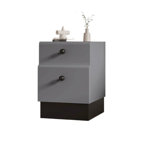 Shihan-2015 Nachttische Grauer Kleiner Nachttisch aus Holz mit schmaler Seitenklammernaht, minimalistischer schwarzer Schrank Nachtschrank(Mittel) von Shihan-2015
