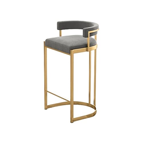 Shihan-2015 Tresenstuhl 90 cm nordischer Luxus-Hocker, moderner, einfacher Barstuhl mit Rückenlehne, Café-Bar, Inselstuhl Barstuhl(Grigio) von Shihan-2015
