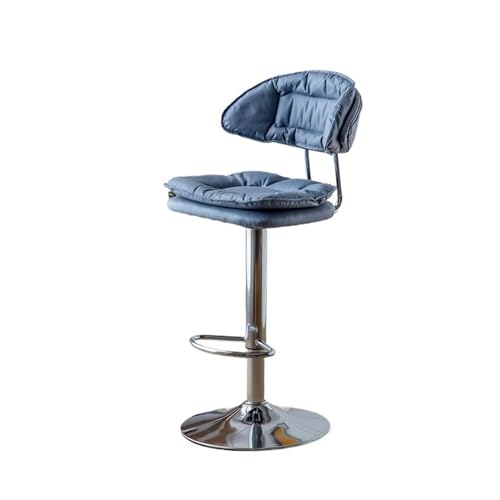 Shihan-2015 Tresenstuhl PU Leder Einfache Rückenlehne Haushalt Hohe Hocker 60-80 cm Lift Drehbare Bar Stuhl Restaurant Bar Stuhl Barstuhl(Navy Blue) von Shihan-2015