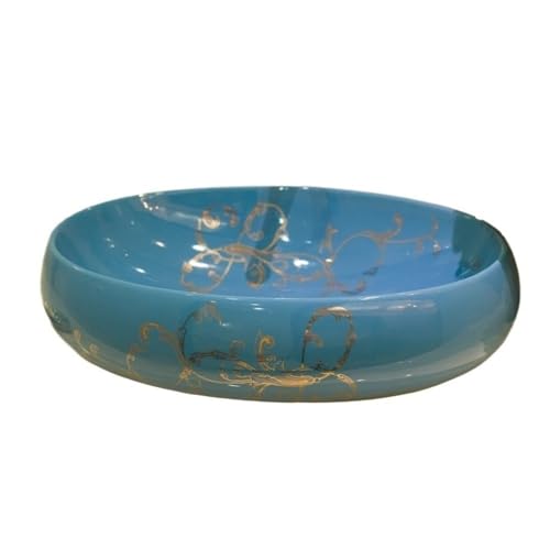 Waschtisch Keramik Badezimmer Aufsatzwaschbecken Künstlerische ovale Waschtischplatte Bad Waschbecken(Blue) von Shihan-2015