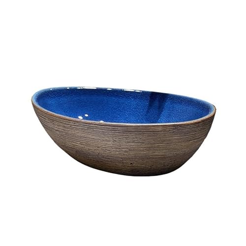 Waschtisch Keramik-Waschbecken, 51 x 38 x 15 cm, Aufsatzwaschbecken aus Porzellan mit Wasserhahn und Abflussgarnitur Bad Waschbecken von Shihan-2015