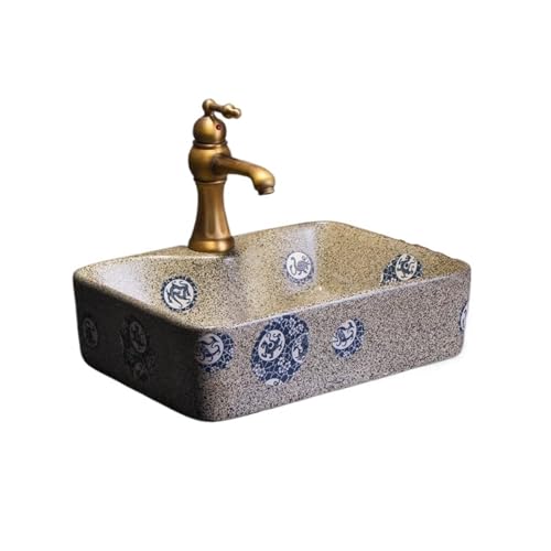 Waschtisch Kleines Badezimmerwaschbecken im Retro-Stil (inkl. Wasserhahn und Abflussrohr) Bad Waschbecken von Shihan-2015