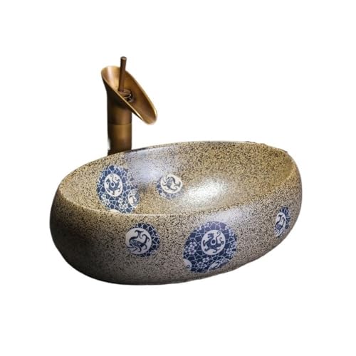 Waschtisch Kleines Waschbecken im Retro-Stil (inkl. Wasserhahn und Abflussrohr) Bad Waschbecken von Shihan-2015