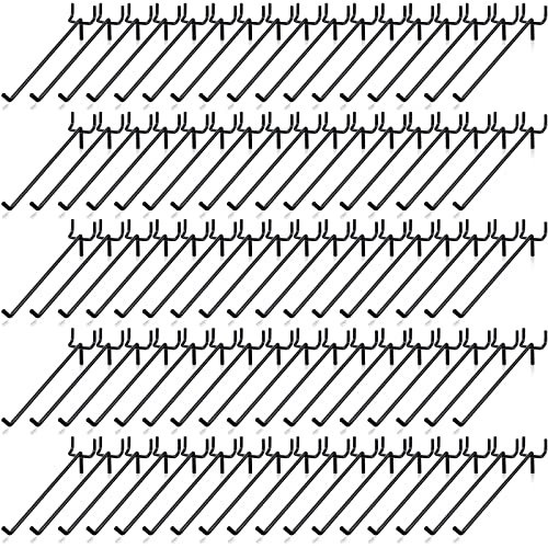 100 Stück Stecktafel-Regalhaken aus schwarzem Edelstahl, Stecktafel-Haken, Stecktafel-Display-Haken, Wandhaken für 1/8 und 1/4 Stecktafel für Garagenaufbewahrung, Organizer (20.3 cm) von Shimeyao