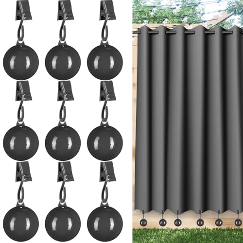 Shimeyao 18 Stück robuste Vorhanggewichte für den Außenbereich, Übergewicht, Edelstahl-Clips, für Terrasse, Pergola, Pavillon, Duschvorhänge, Tischdecke, Gartenflagge (dunkelgrau) von Shimeyao