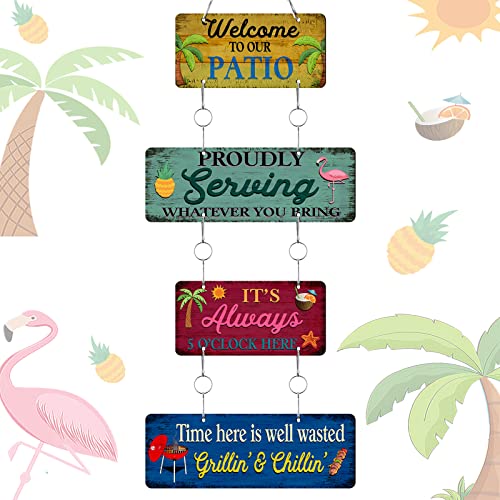 Summer Beach Wanddekoration, "Welcome to Paradise"-Schild, Terrasse, Pool, Metall, hängend, tropische Bar, Flip-Flop-Schild, endloser Sommer, Vintage-Stil, Strand-Themenschild für Pool, Outdoor, von Shimeyao