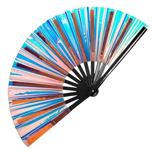 Shimmerz Große Klapp Hand Fächer Holografisch Faltbar Popping Line Dance Fächer Zusammenklappbar Handheld Klapper Fächer Für Line Dancing Kunsthandwerk Laser Rave Shimmerz Große Klapp Hand Fächer Holografisch Faltbar Popping Line Dance Fächer Zusammenklappbar Handheld Klapper Fächer Für Line Dancing Kunsthandwerk Laser Rave von Shimmerz