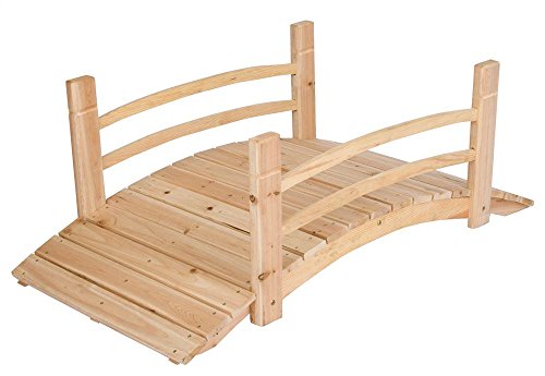 Shine Company 4980N Gartenbrücke aus Zedernholz, mit Seitenschienen, 1,2 m, Natur von Shine Company