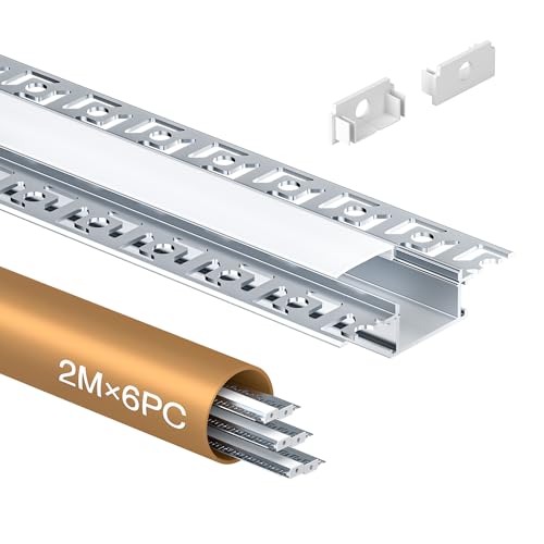 Shine Plus LED Aluminium Profil 2m U-Form – 6er Set Lichtdiffusor-Schiene inkl. Abdeckung & Endkappen, Trockenbauprofil für LED-Streifen, Aluprofil Innenbreite: 20,2 mm für Wand & Decke Shine Plus LED Aluminium Profil 2m U-Form – 6er Set Lichtdiffusor-Schiene inkl. Abdeckung & Endkappen, Trockenbauprofil für LED-Streifen, Aluprofil Innenbreite: 20,2 mm für Wand & Decke von Shine Plus