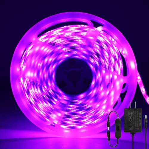 ShineBurky LED Strip 5M Rosa, LED Streifen 12V Lichtband LED Selbstklebend IP65 Wasserdicht LED Band Beleuchtung Lichtband Strips Flexibel for Leiste Küche TV DIY Deko (Inklusive Netzteil) von ShineBurky