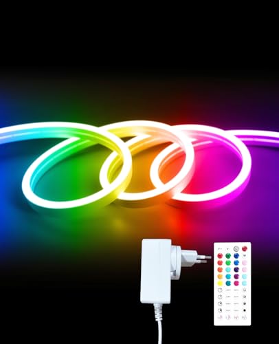 ShineBurky RGB LED Strip 10M, 24V Flexible Neon Lichter mit Fernbedienung Und App Steuerung, IP65 Wasserdicht Neon Lichtband, für Schlafzimmer, Spielzimmer ShineBurky RGB LED Strip 10M, 24V Flexible Neon Lichter mit Fernbedienung Und App Steuerung, IP65 Wasserdicht Neon Lichtband, für Schlafzimmer, Spielzimmer von ShineBurky